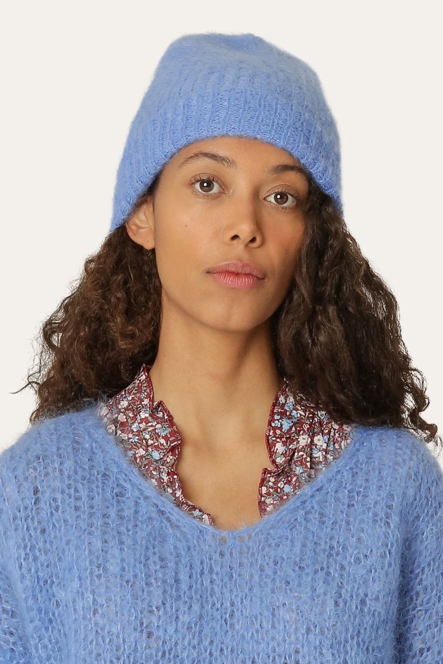 Knitwear | Americandreams Mila Mohair Beanie Sky Blue