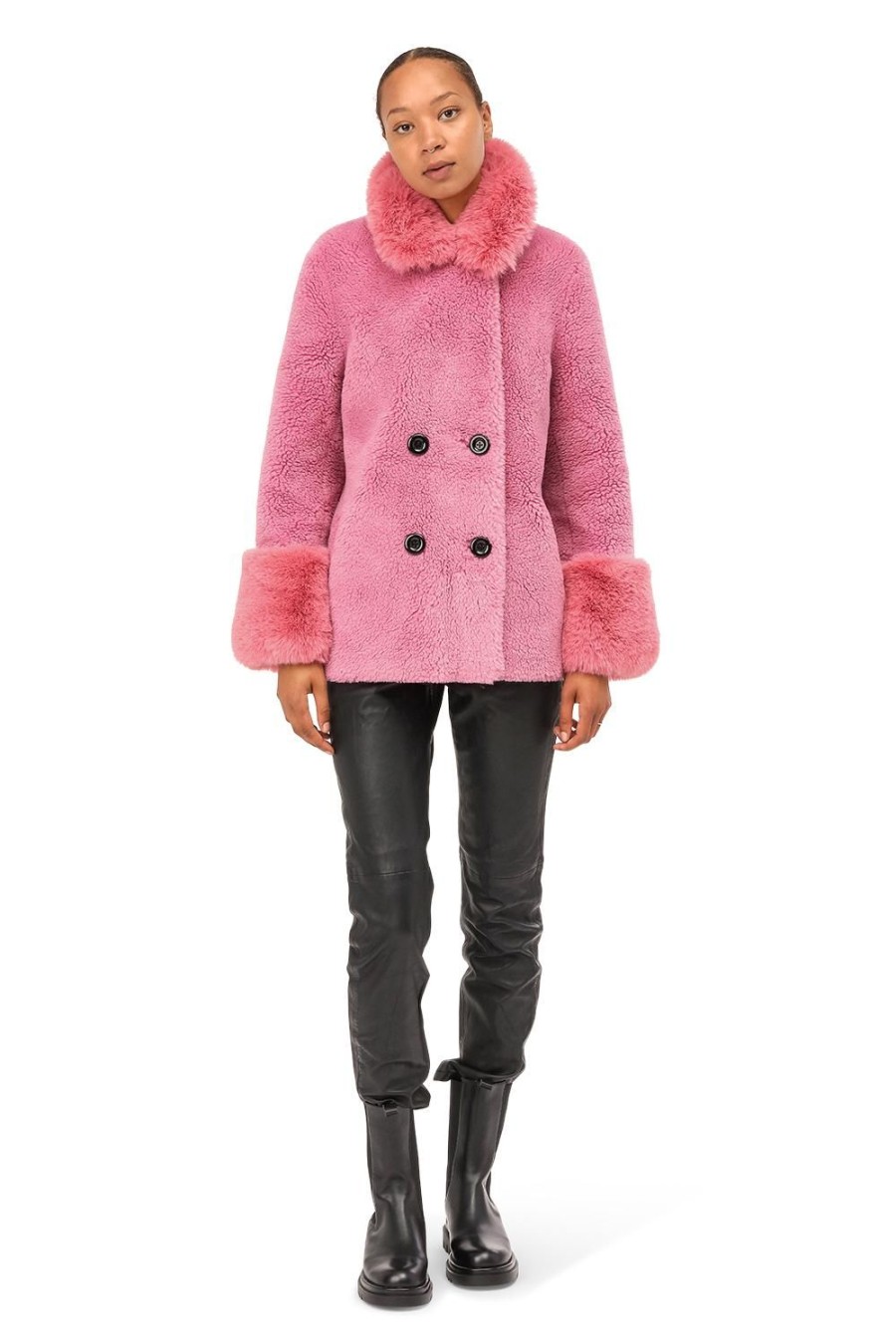 Outerwear | Americandreams Fiona Short Wool Coat Pink