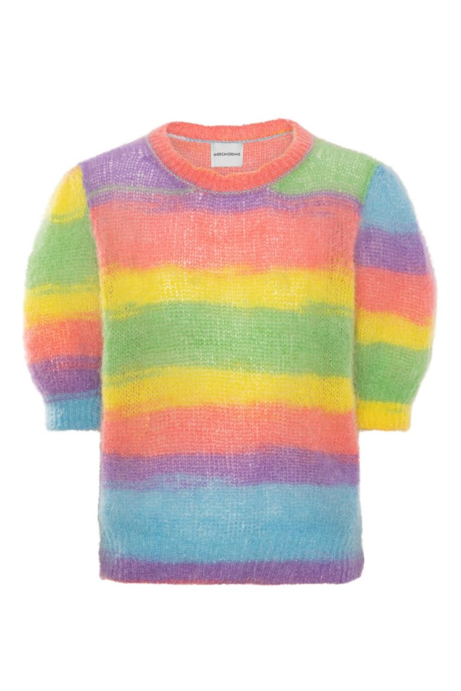 Knitwear | Americandreams Kenza Short Sleeve Knit Pullover Rainbow