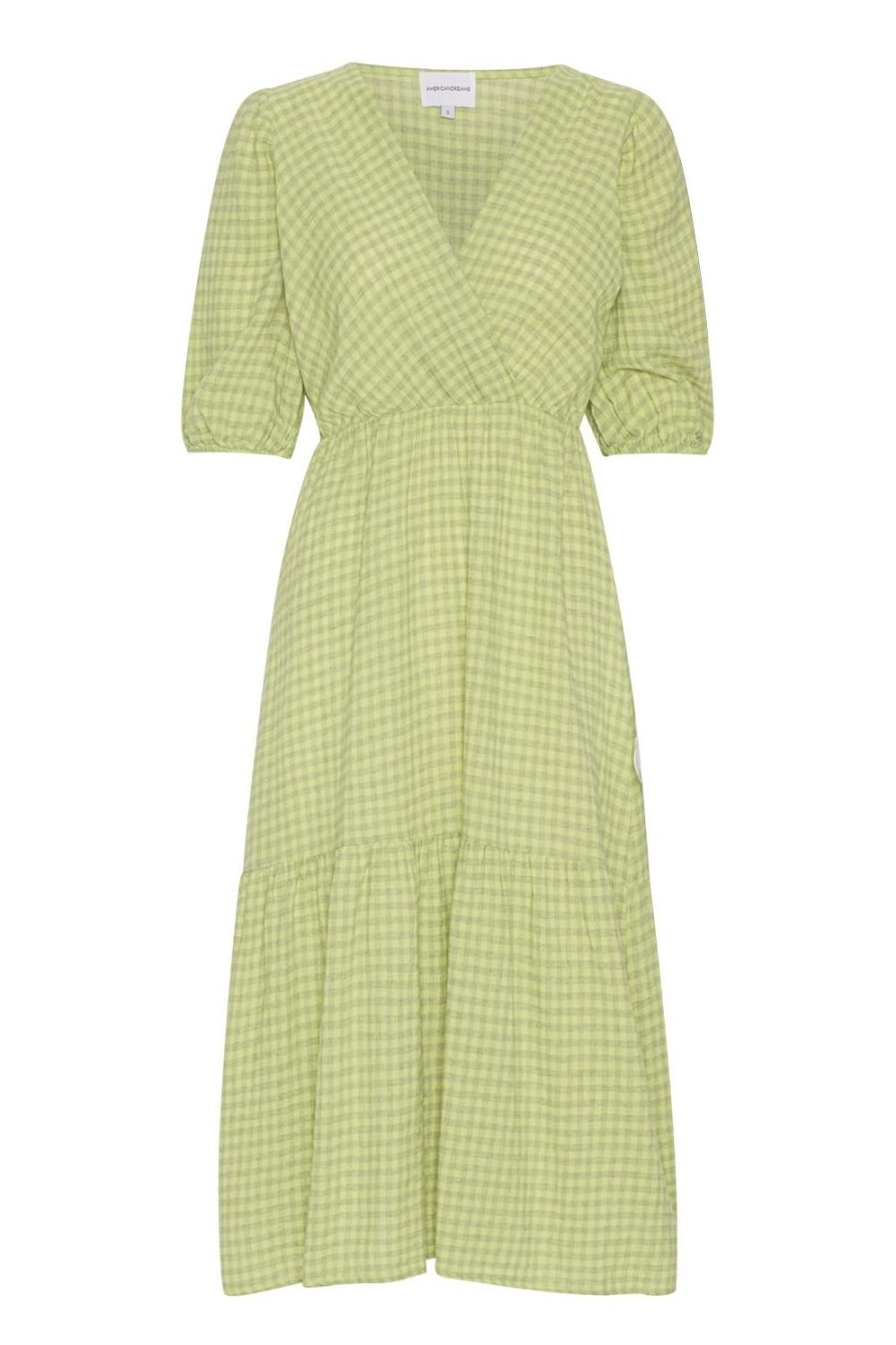 Dresses | Americandreams Nikita Half Sleeve Dress Green Check