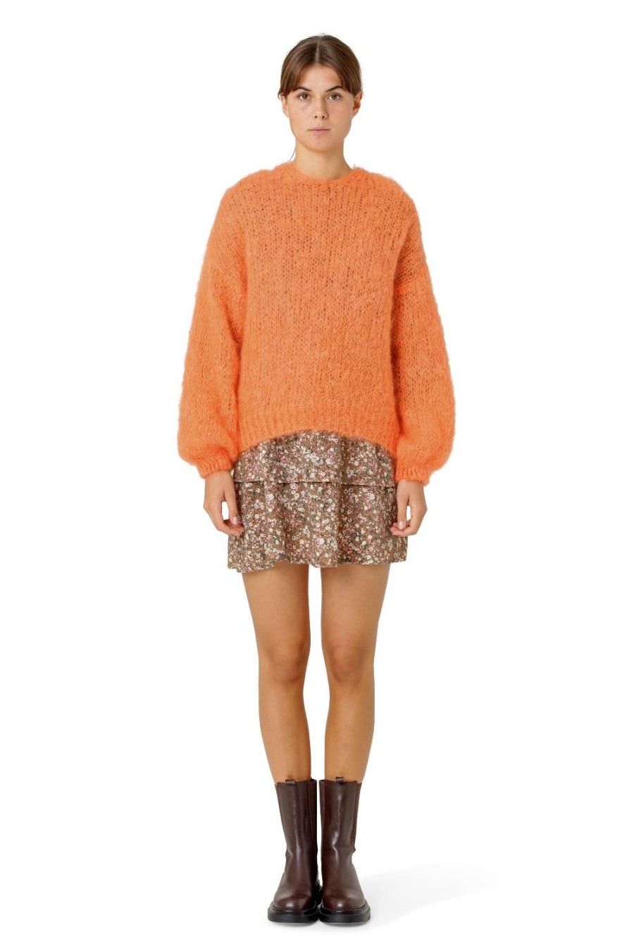 Knitwear | Americandreams Antonella Mohair Hoodie Orange