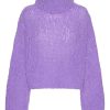 Knitwear | Americandreams Pepper Roll Neck Alpaca Pullover Cropped Lilac