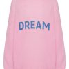 Knitwear | Americandreams Silja Back Letters Light Pink W/ Blue Letters (Dream)