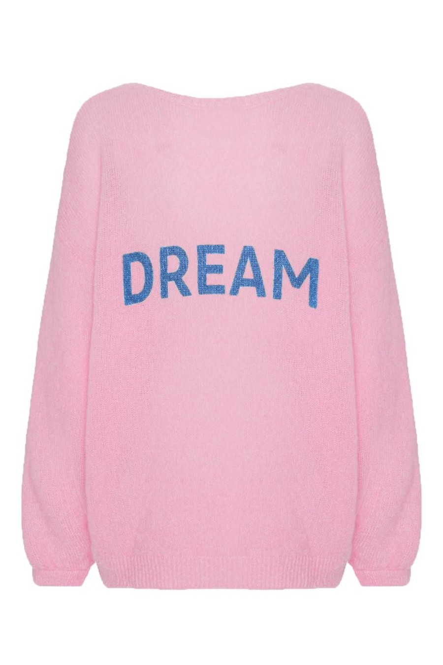 Knitwear | Americandreams Silja Back Letters Light Pink W/ Blue Letters (Dream)