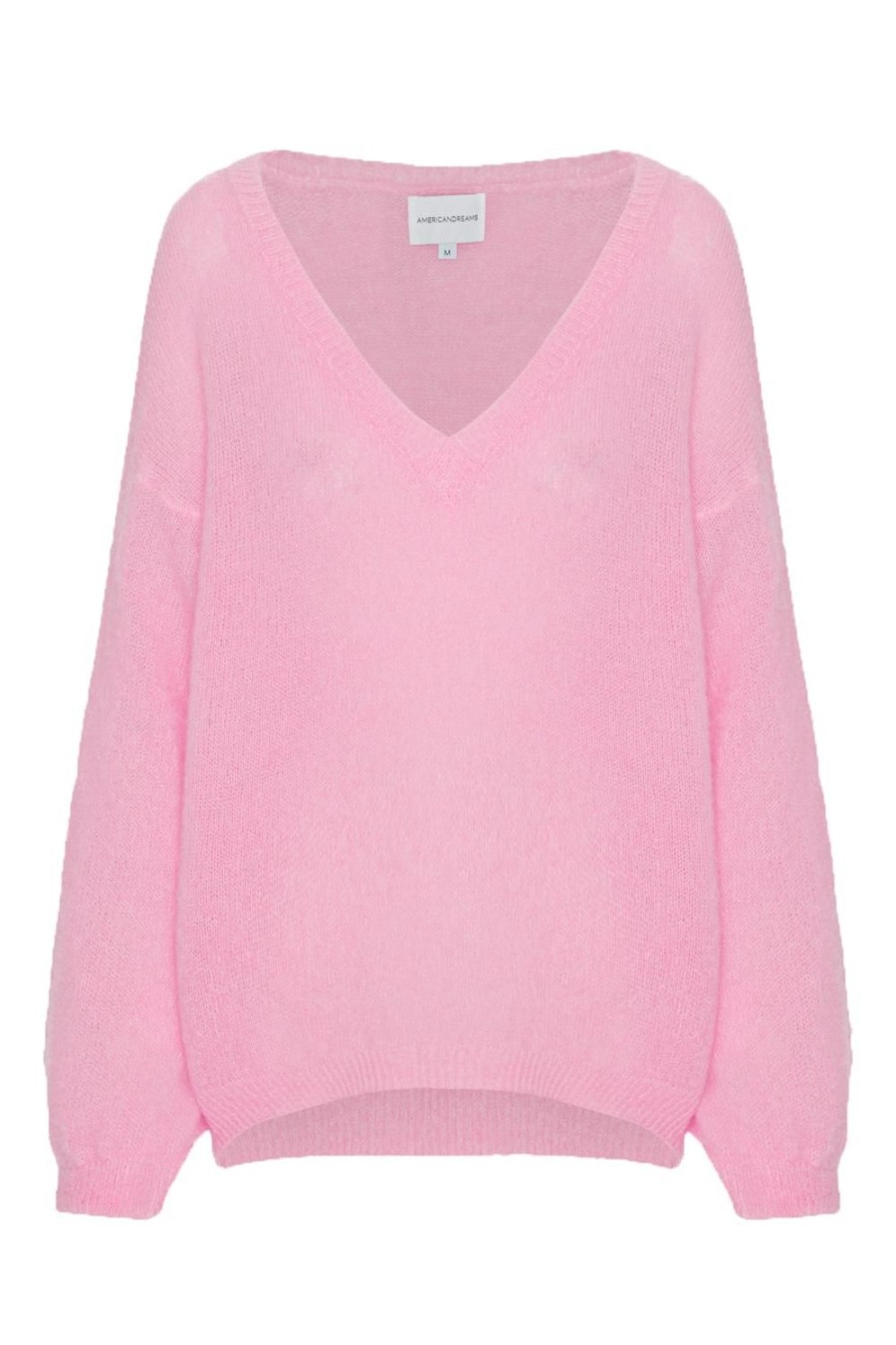 Knitwear | Americandreams Silja Back Letters Light Pink W/ Blue Letters (Dream)