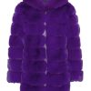 Outerwear | Americandreams Blake Faux Fur Coat Long Deep Purple