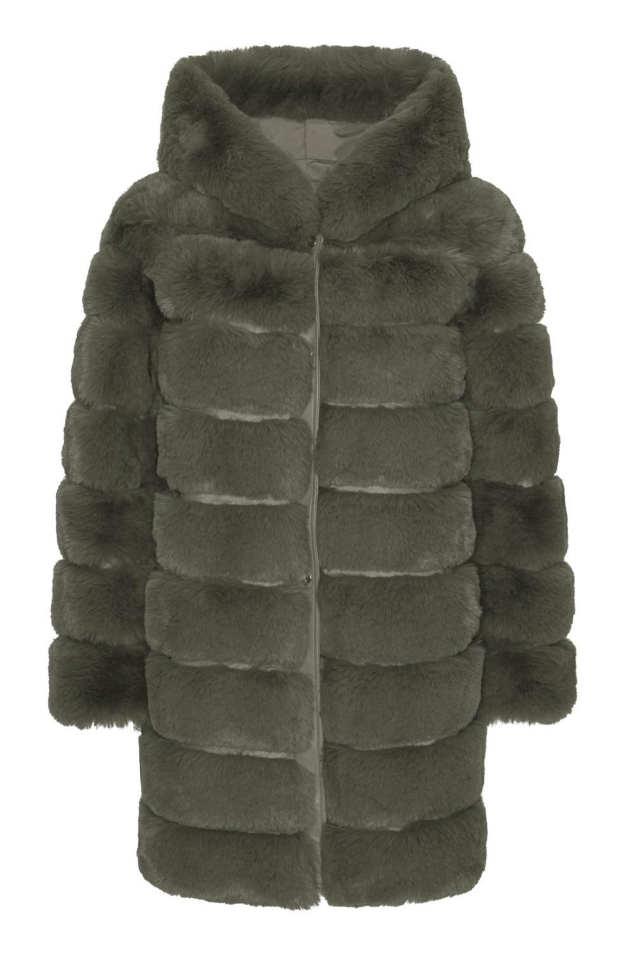 Outerwear | Americandreams Blake Faux Fur Coat Long Dusty Green