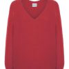 Knitwear | Americandreams Silja V Neck Knit Cerise