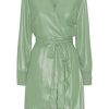 Dresses | Americandreams Milly Ls Shimmer Wrap Dress Green