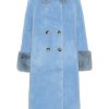 Outerwear | Americandreams Fiona Long Wool Coat Sky Blue