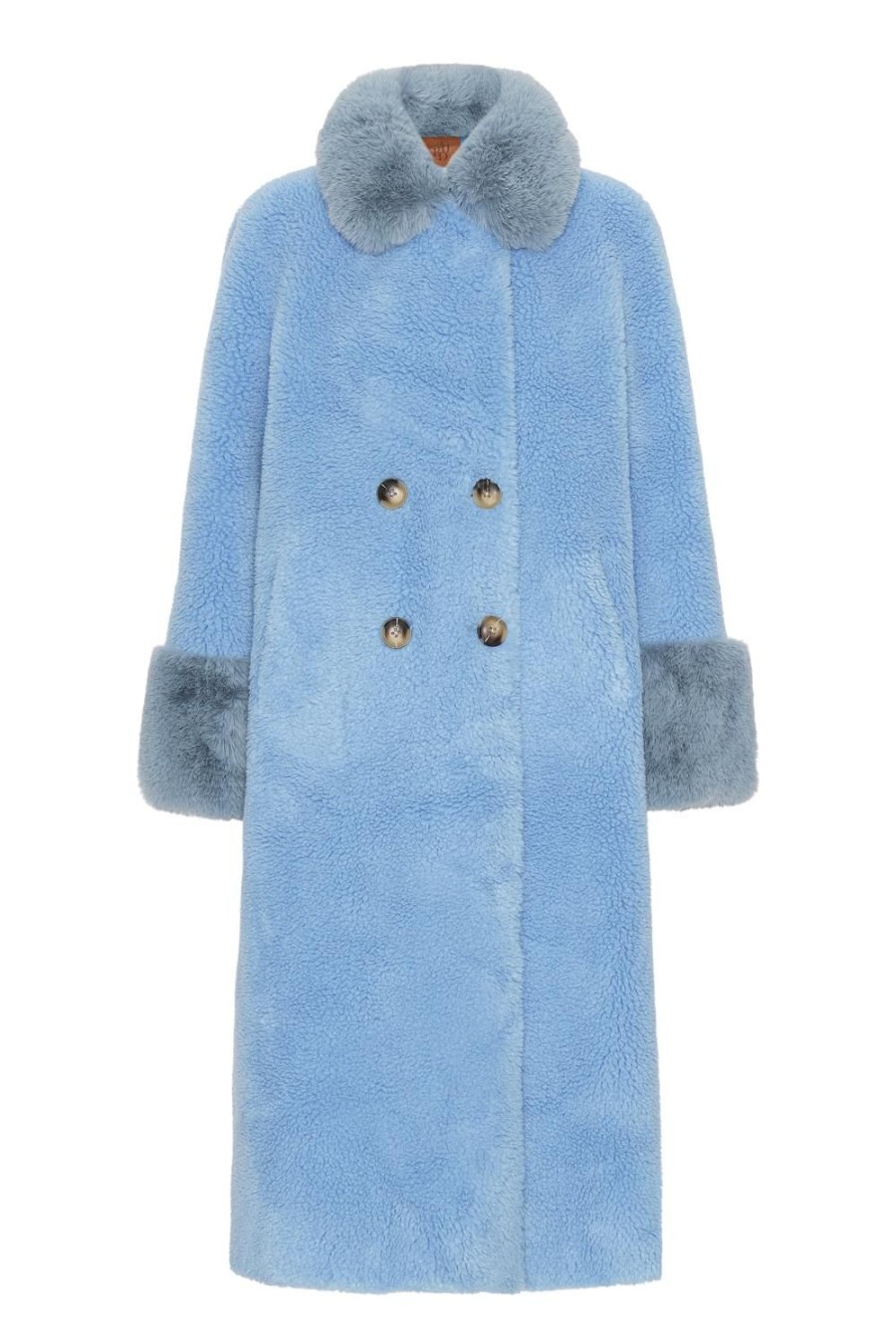 Outerwear | Americandreams Fiona Long Wool Coat Sky Blue