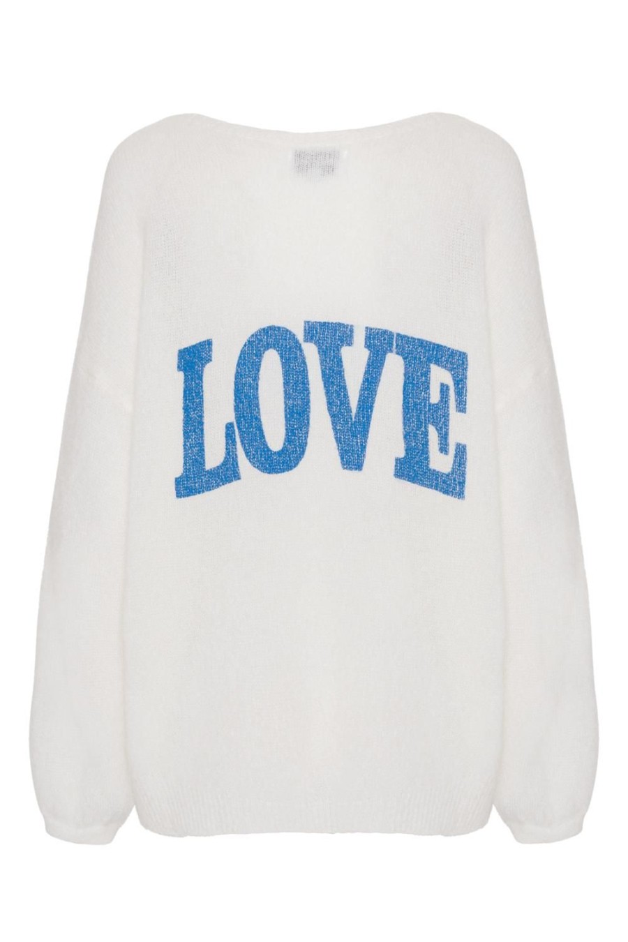 Knitwear | Americandreams Silja Back Letters White W/ Sky Blue Letters (Love)