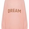 Knitwear | Americandreams Silja Back Letters Peach W/ Medium Brown Letters (Dream)