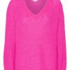 Knitwear | Americandreams Silja V Neck Knit Neon Pink