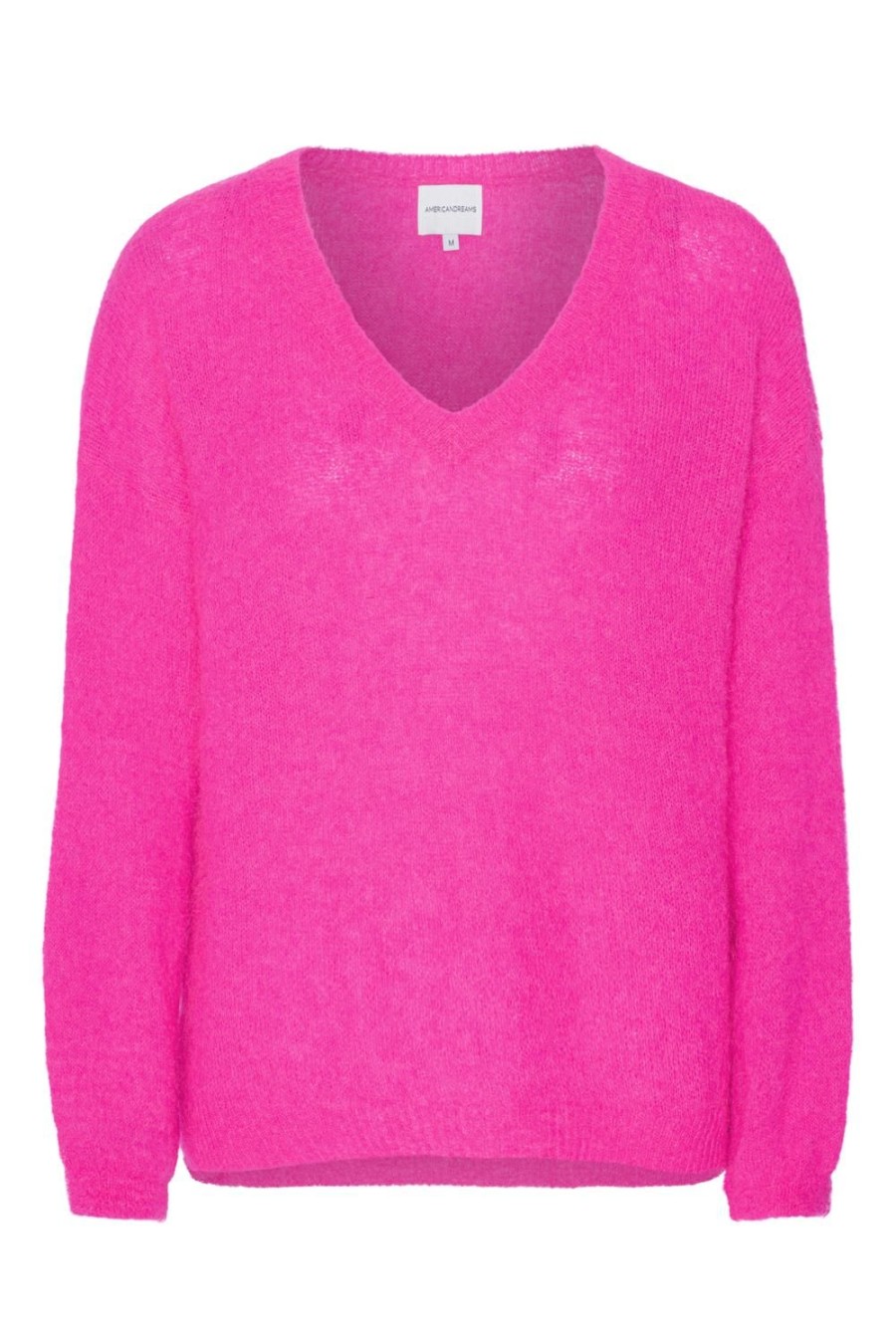 Knitwear | Americandreams Silja V Neck Knit Neon Pink