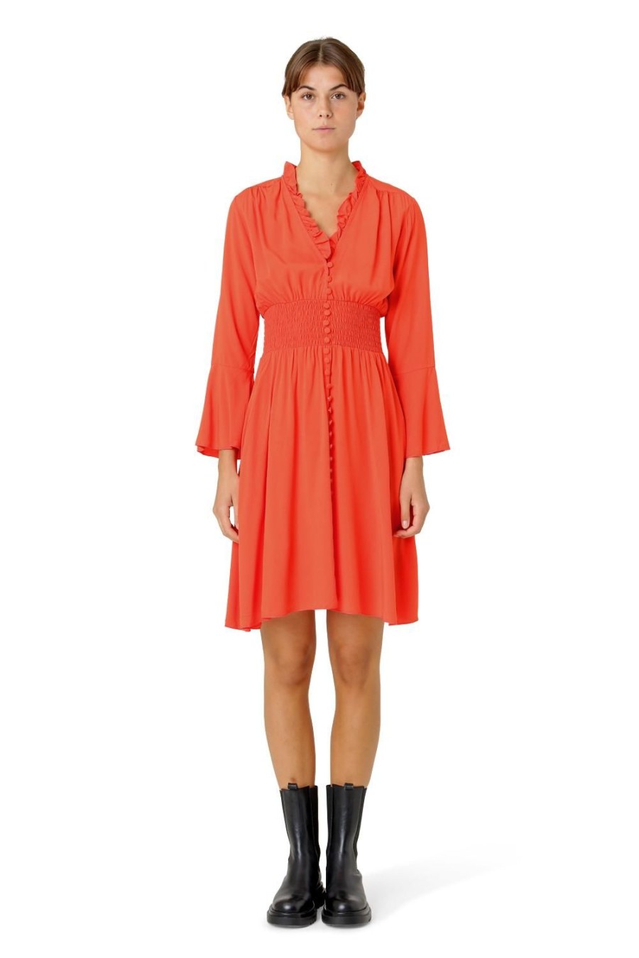 Dresses | Americandreams Sally Short Dress Bright Red Solid