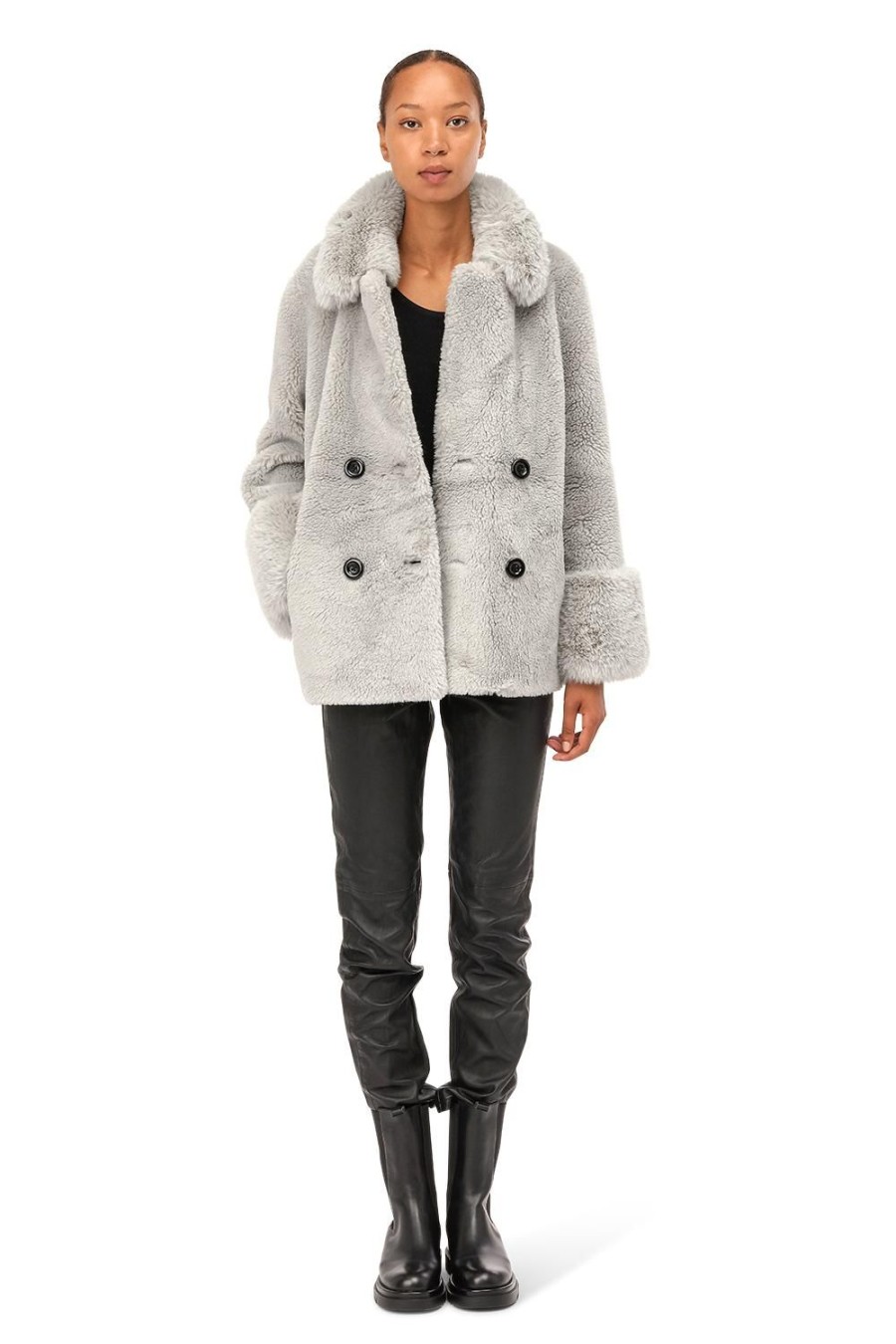 Outerwear | Americandreams Fiona Short Wool Coat Light Grey