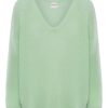 Knitwear | Americandreams Silja V Neck Knit Mint Green