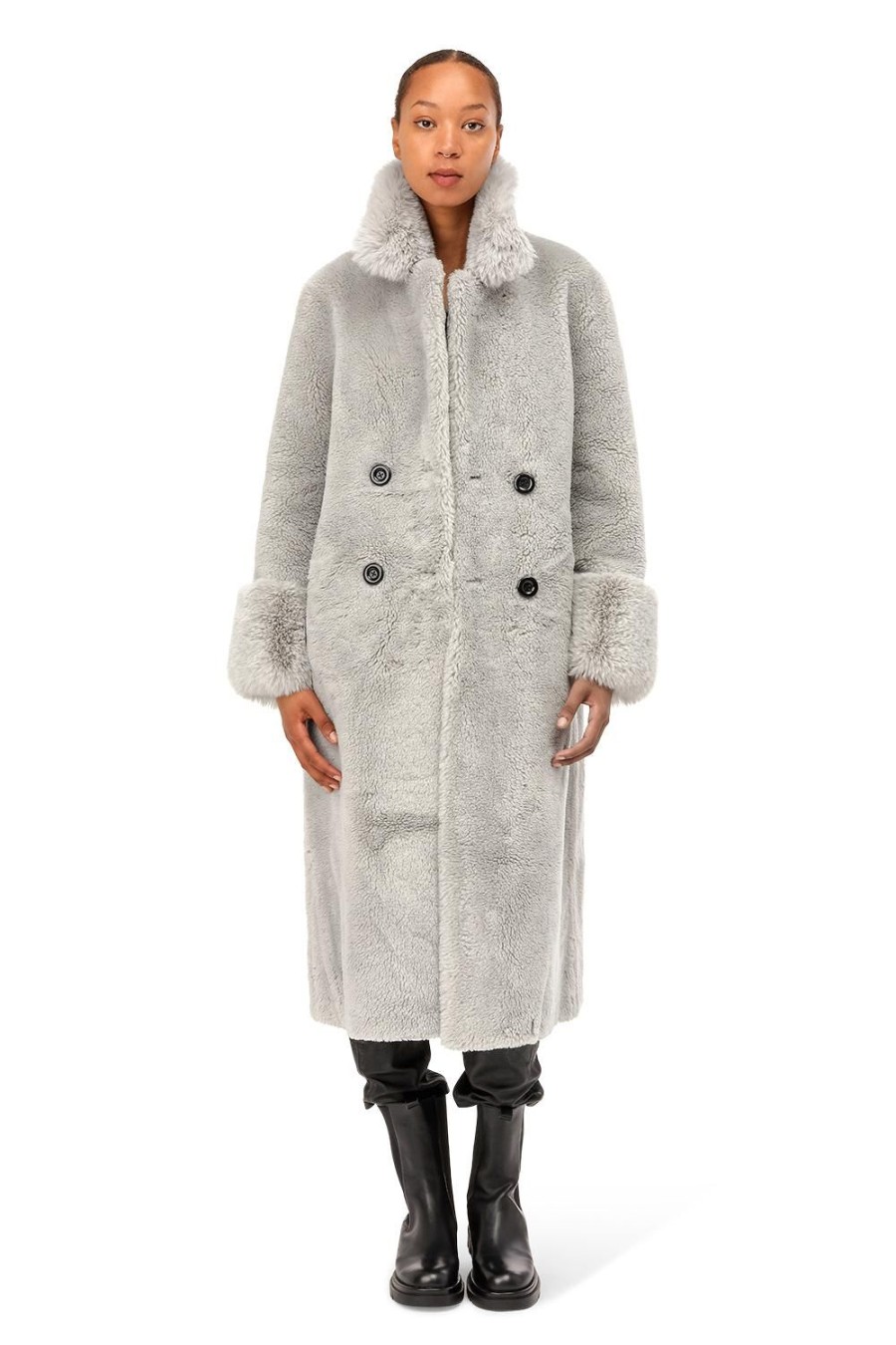 Outerwear | Americandreams Fiona Long Wool Coat Light Grey