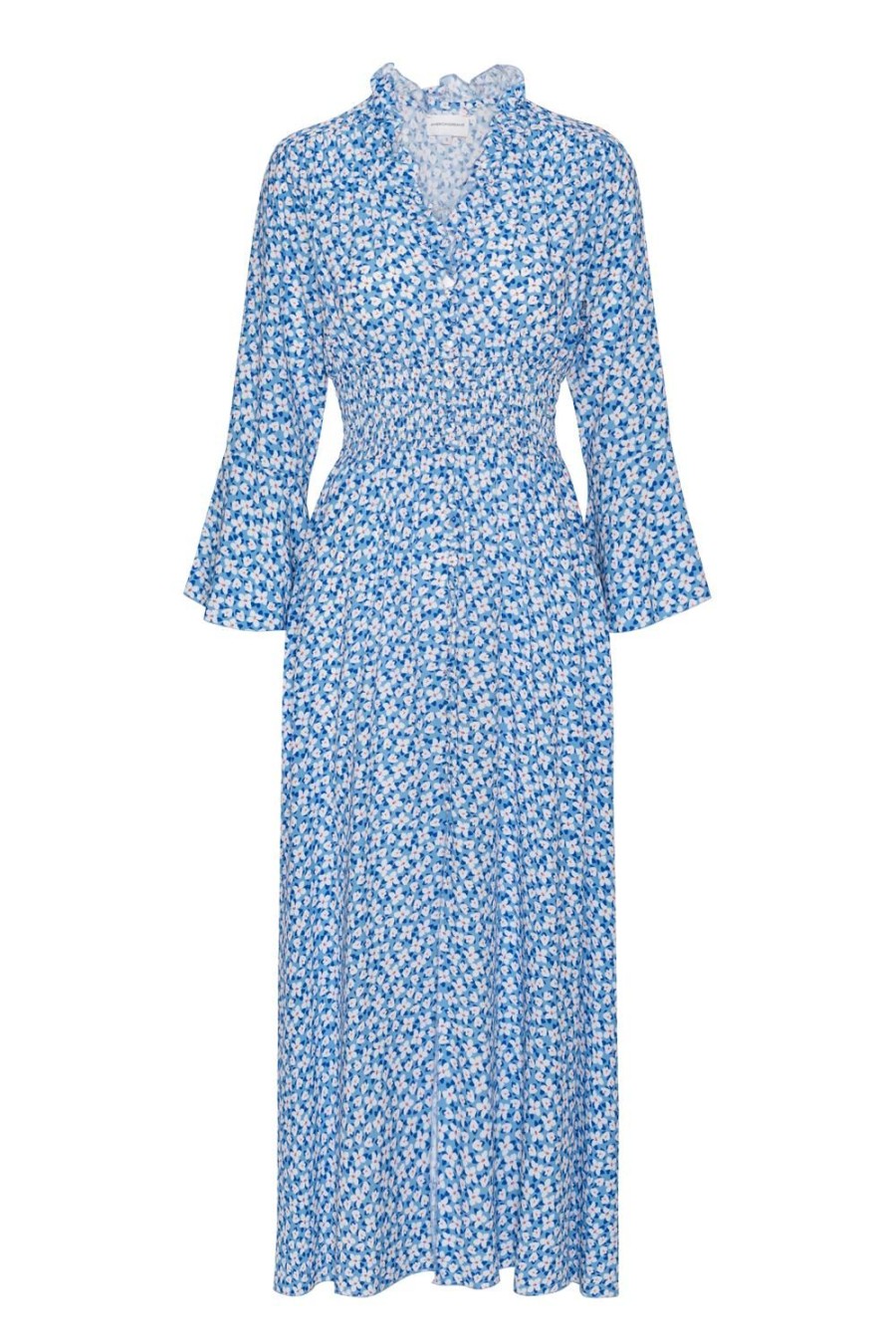 Dresses | Americandreams Sally Long Dress Blue White Flowers