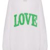 Knitwear | Americandreams Silja Back Letters White W/ Green Letters (Love)