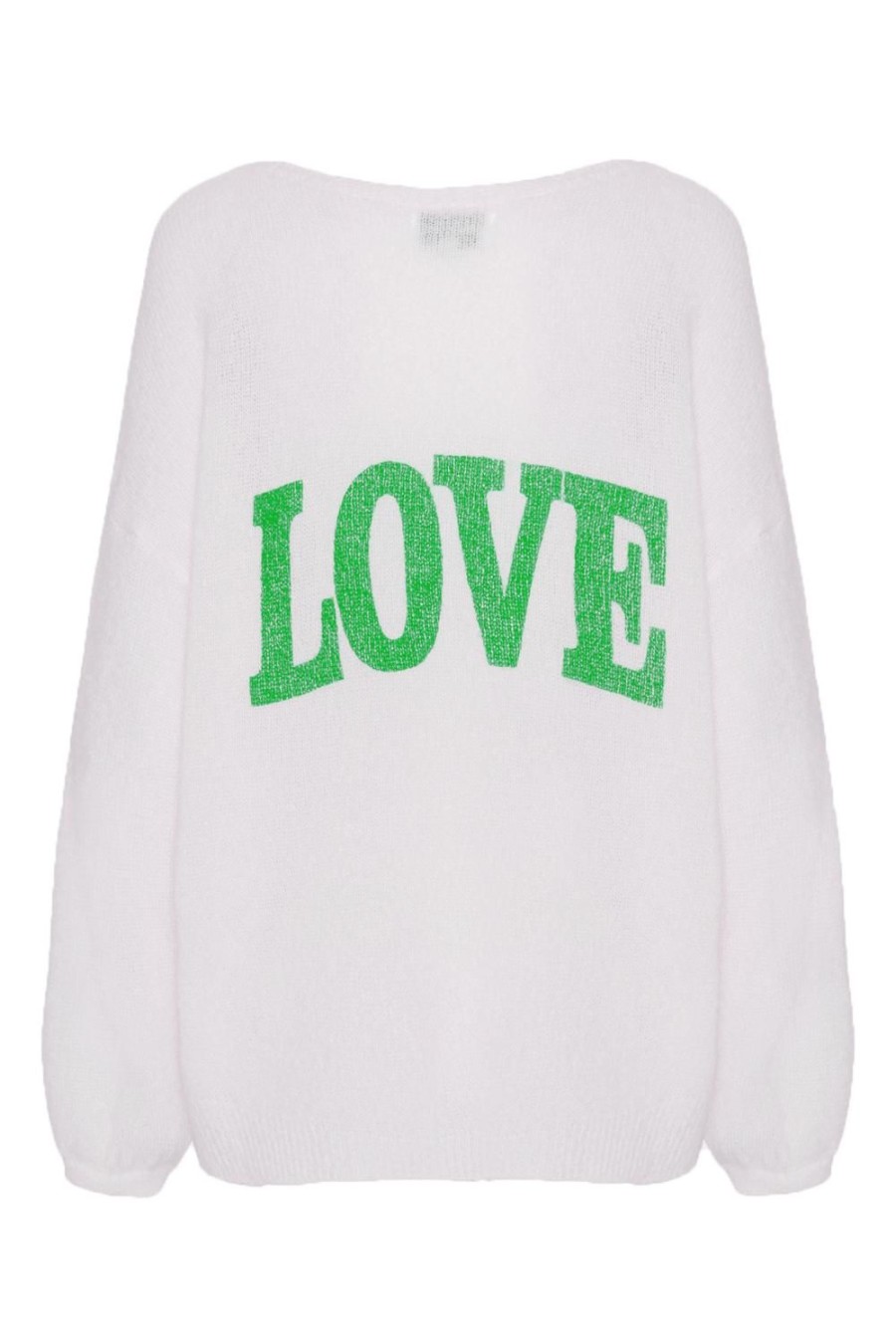 Knitwear | Americandreams Silja Back Letters White W/ Green Letters (Love)