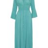 Dresses | Americandreams Sally Long Dress Turquoise Solid