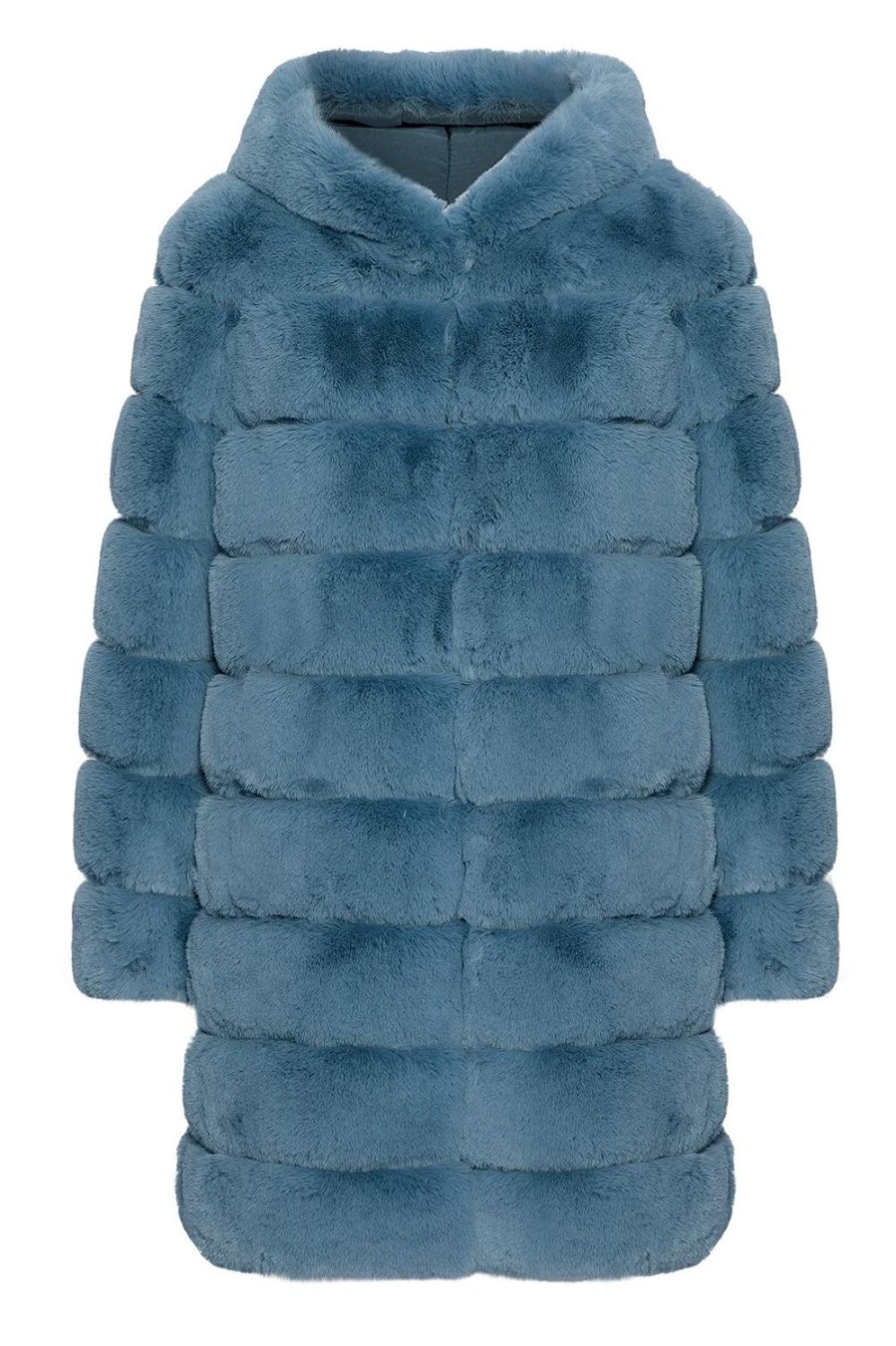 Outerwear | Americandreams Blake Faux Fur Coat Long Teal Blue