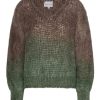 Knitwear | Americandreams Milana Ls Mohair Knit Ombre Dark Taupe/Green