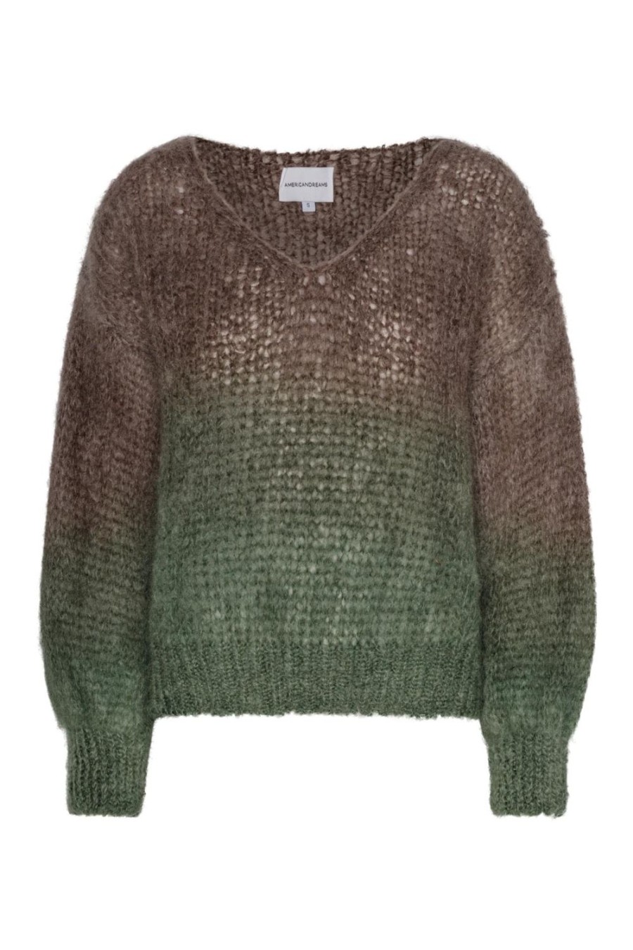 Knitwear | Americandreams Milana Ls Mohair Knit Ombre Dark Taupe/Green