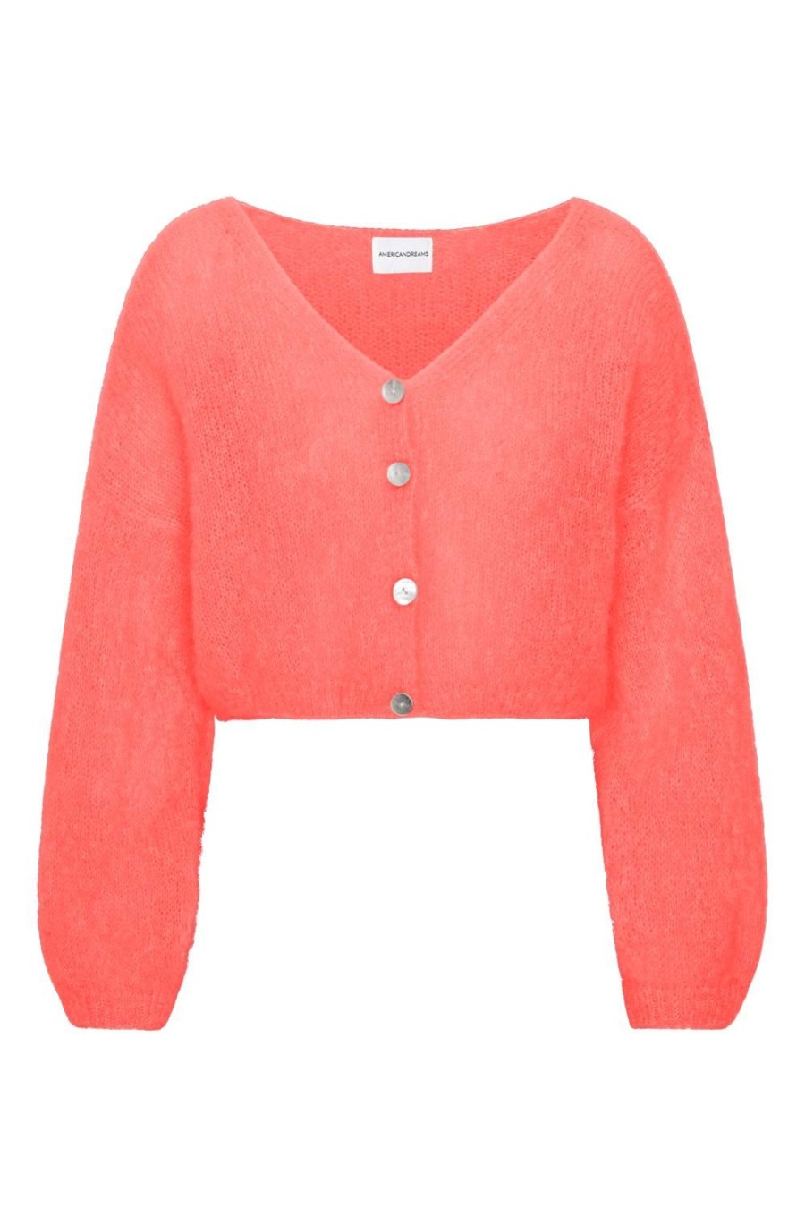 Knitwear | Americandreams Cornelia Cropped Cardigan Coral Red